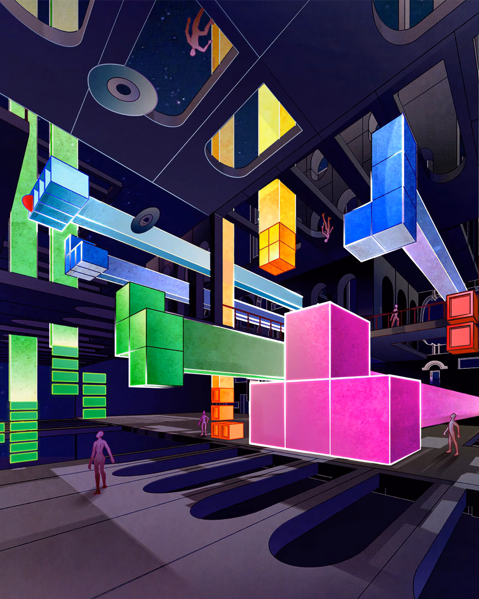 Tetris Forever interface showing a timeline of Tetris releases and variants presented as an editorial chronology.