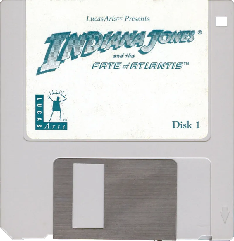 Indiana Jones and the Fate of Atlantis big box cover showing the painted cover art.