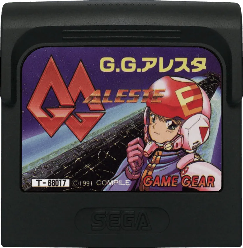 GG Aleste Game Gear cartridge with Ellinor Waizen on the label.