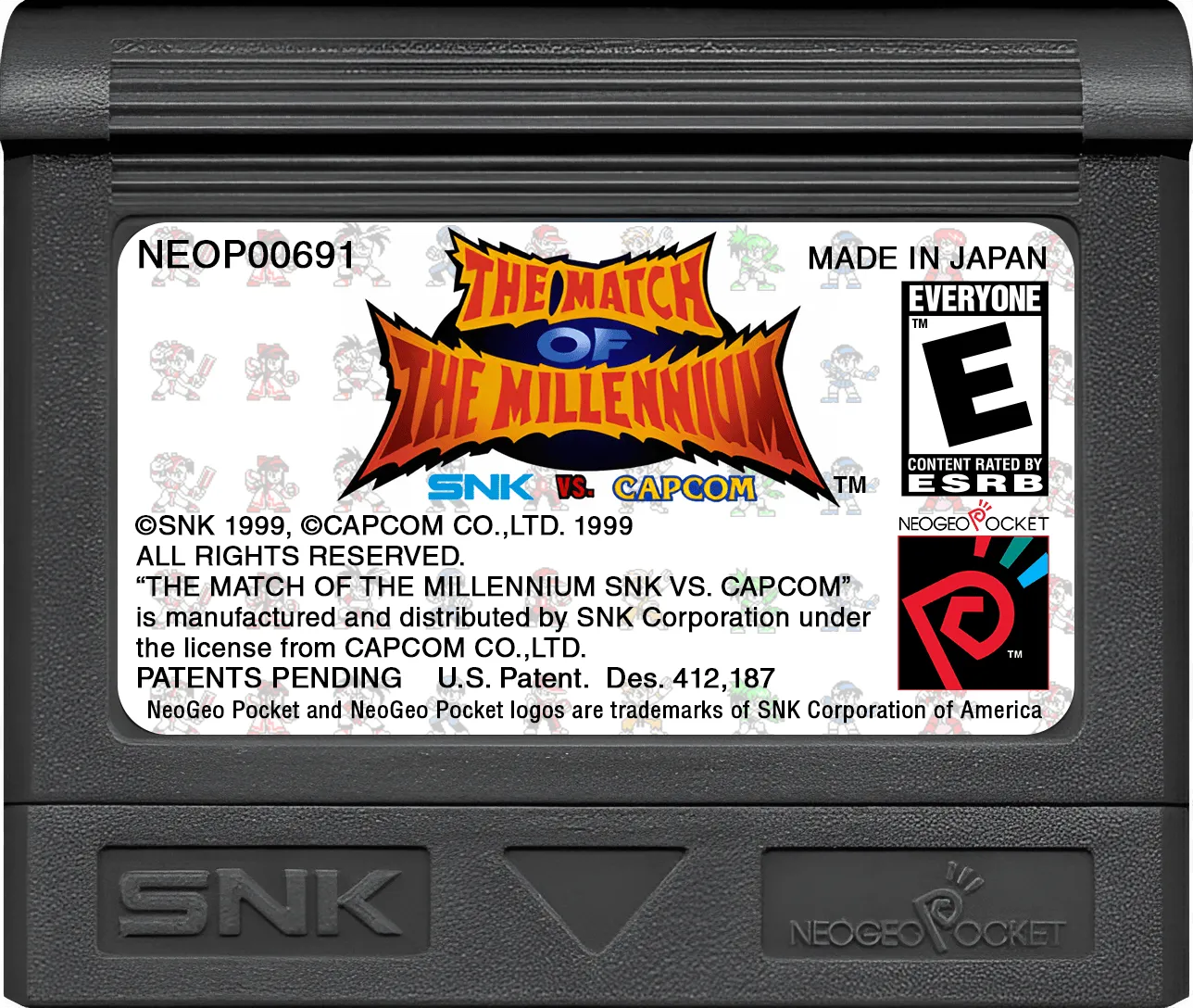 SNK vs. Capcom: Match of the Millennium Neo Geo Pocket Color cartridge.