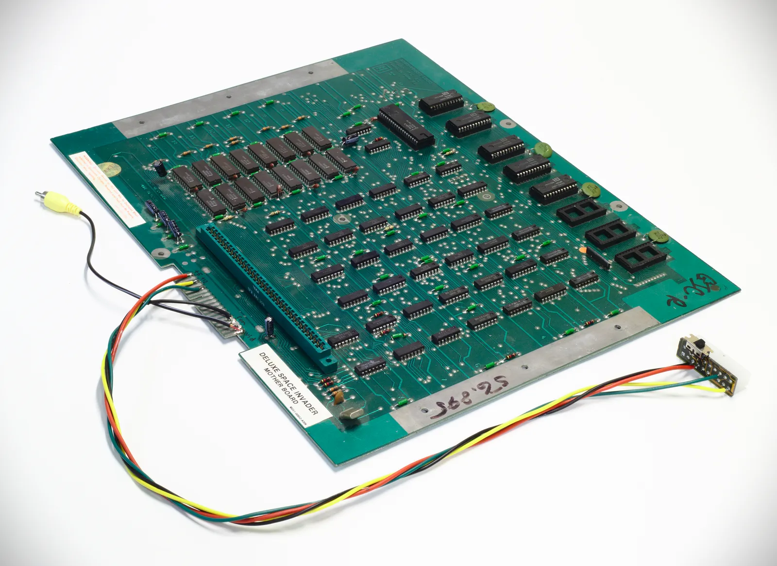 A single-board Taito-8080 family arcade PCB, ribbon cable attached.